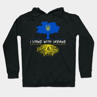 I Stand With Ukraine Support Ukraine Ukrainian Tree Hoodie